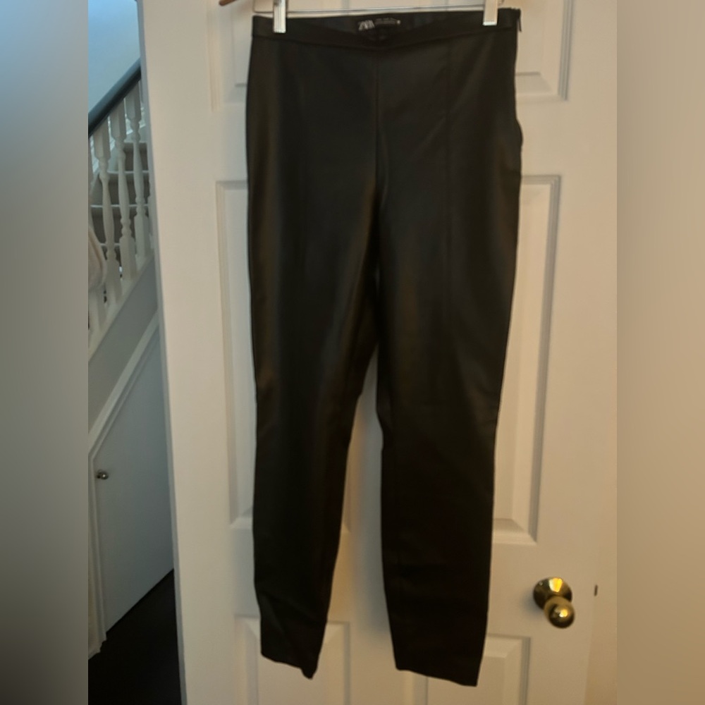 Black ZARA Faux Leather Leggings